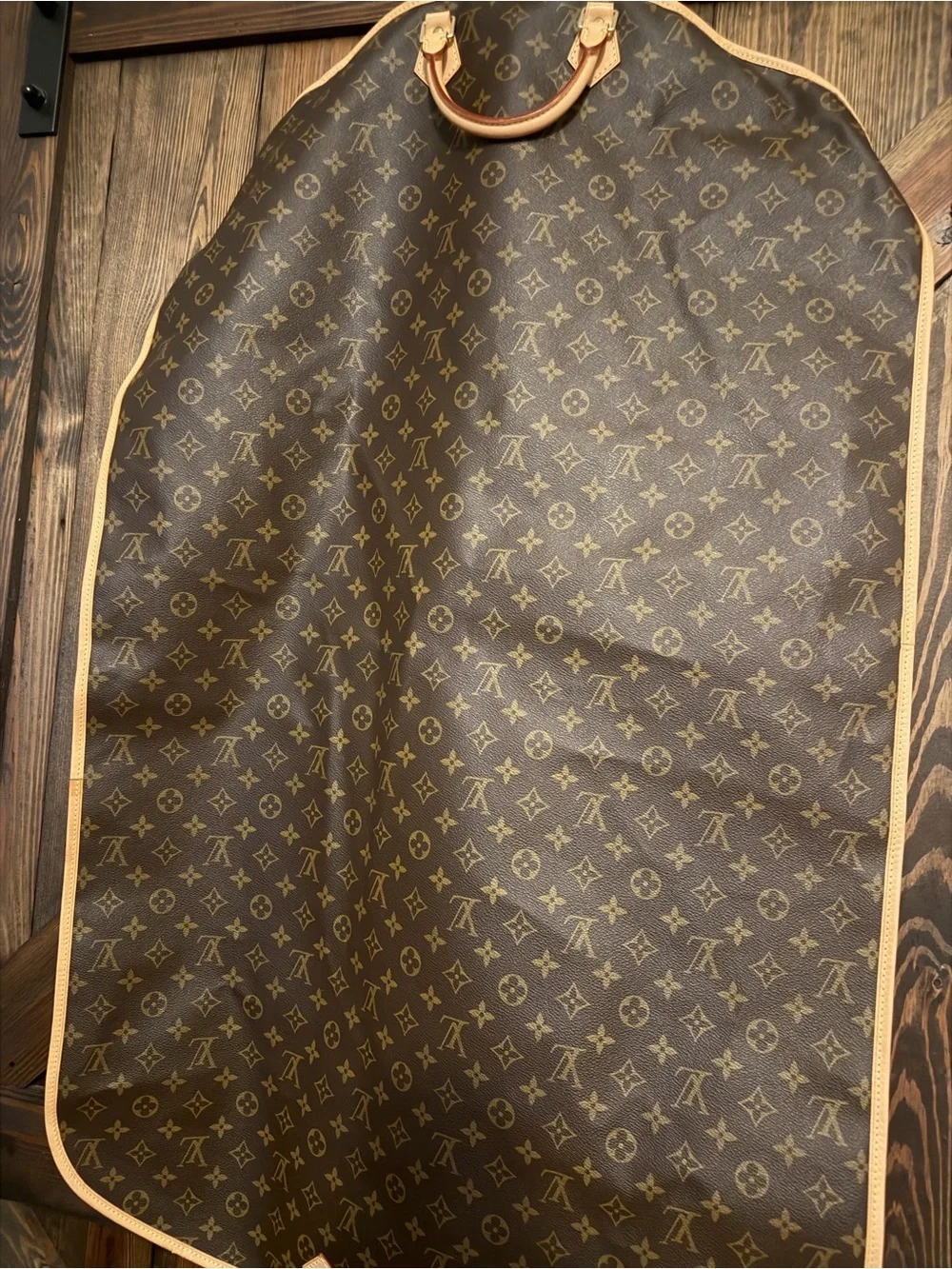 Louis Vuitton Brown Monogram Garment Cover with Tan Trim